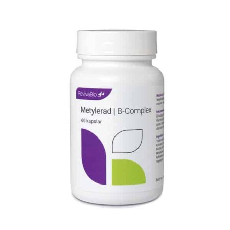 Burk med kosttillskott Metylerad B-complex, 60 kapslar.