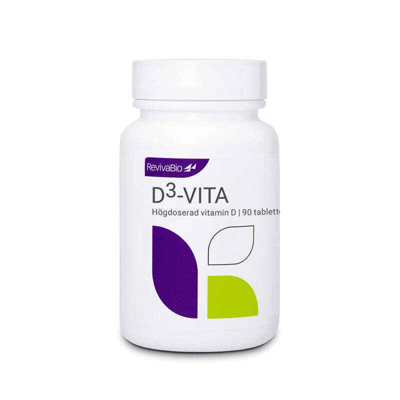 Burk med D3-VITA, 90 tabletter D-vitamin.